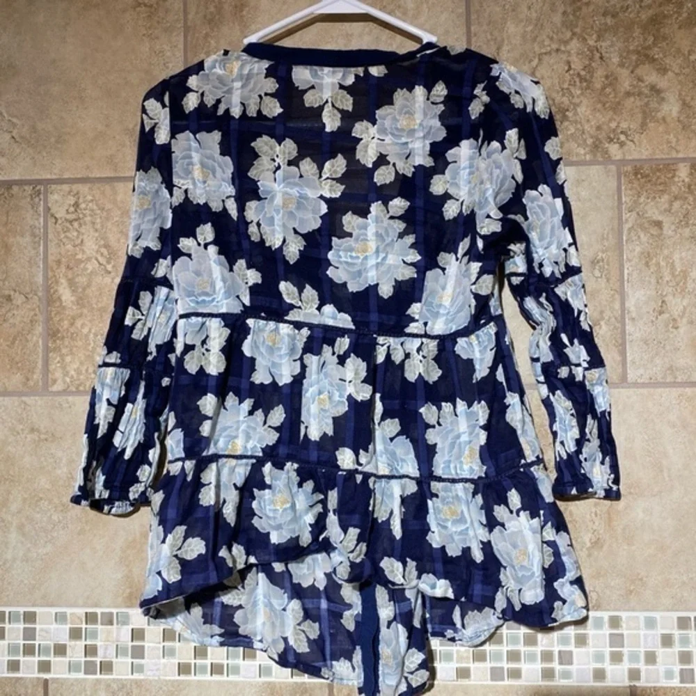Anthropologie Odille Sheer Floral Blouse 6